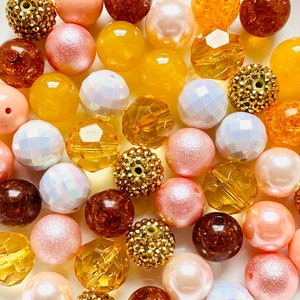 Bead Soup Bunte 20 mm runde Perlen, 50 Gumball Perlen, Bubblegum chunky beads Halskette Schmuck, Mädchen Halskette Runde Womens Ball Beads