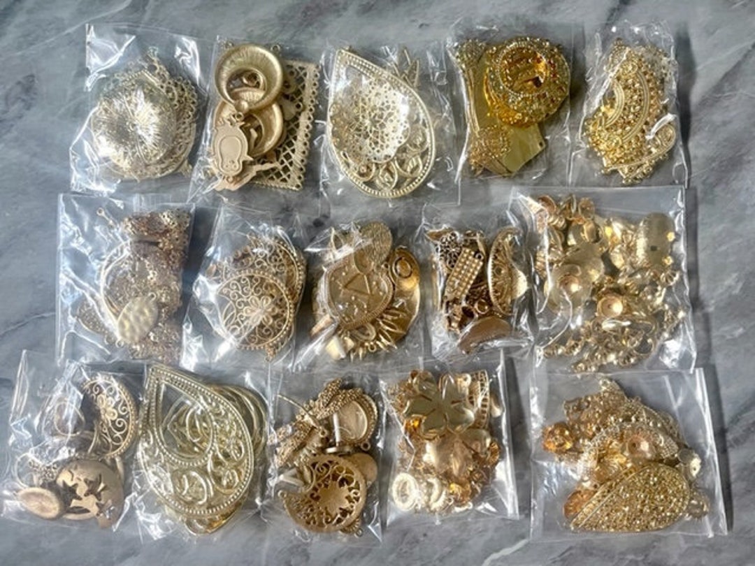 WHOLESALE Huge LOT Gold Findings for Jewelry Creation Bangle Etsy