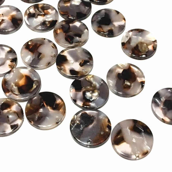 Hot Cocoa Tortoise Shell Acrylic Blanks Cutout, brown round blanks, earring bead jewelry making, 20mm circle jewelry, 1 single Hole bangle