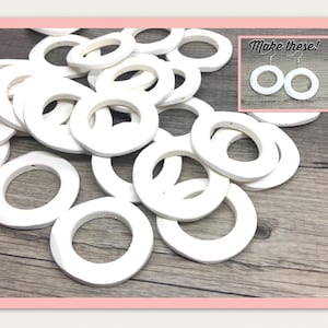 XL White Painted 38mm Round beads, chunky jewelry, white earrings, jewelry making, white wood big Beads, white drop earrings mod boho hippie