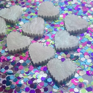 Glitter Mosaic White Heart Acrylic Earring Blanks, blank glitter jewelry, resin earrings lucite love earring blanks Valentines Day Stud