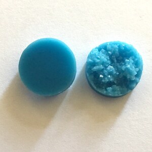 12mm Druzy Cabochons, Ocean Blue, jewelry making kit, earring set, diy jewelry, druzy studs, 12mm Druzy, cabochon, stud earrings, blue image 4