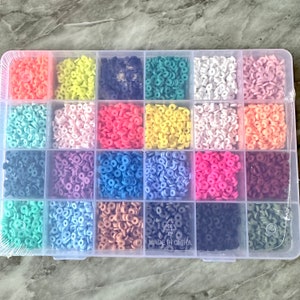 DIY Kit beads Heishi bracelet Kit, rubber disc beads, strand