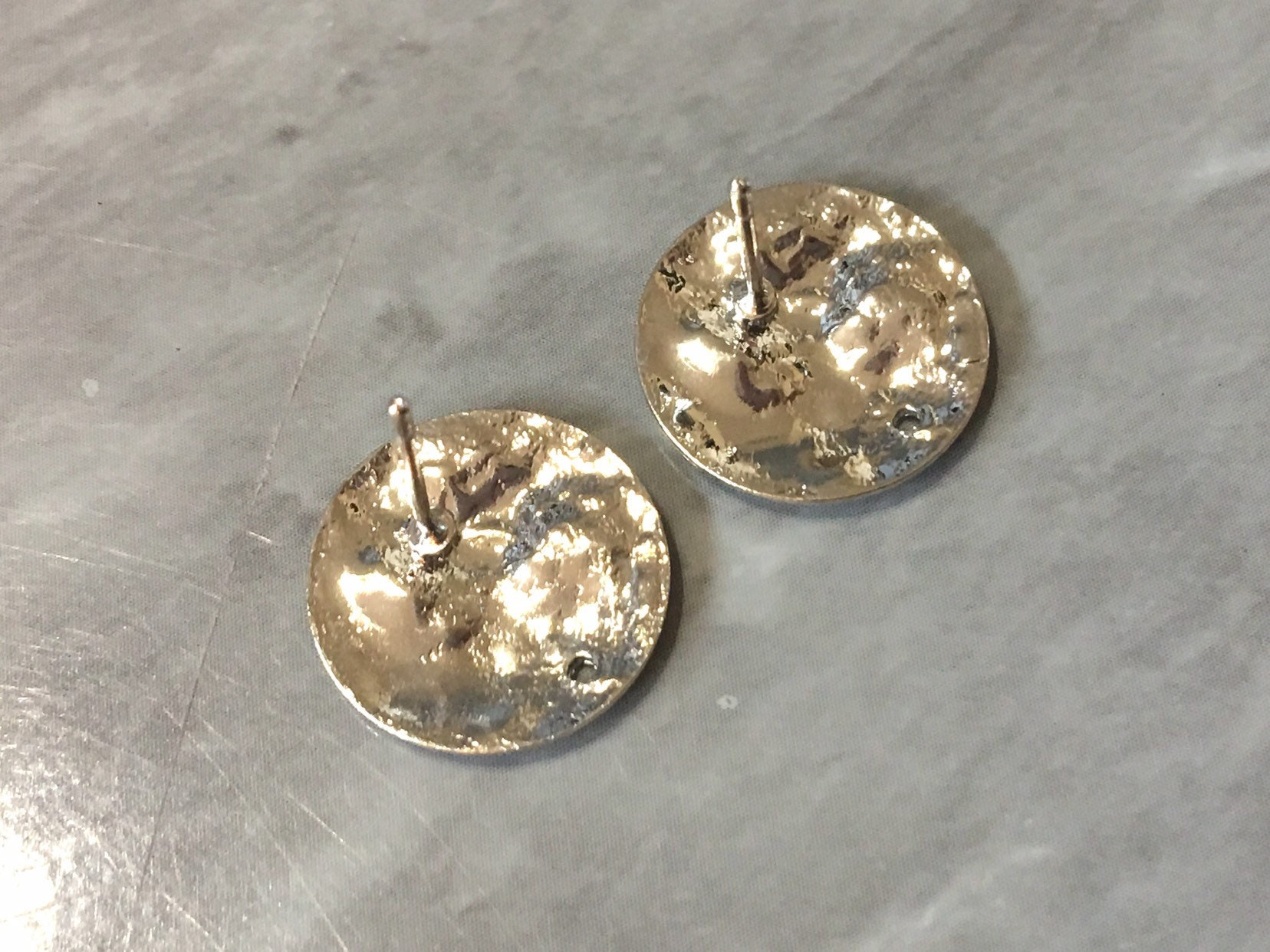 16mm Full Moon Silver Post Earring Round Blanks Silver - Etsy