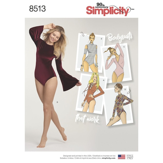 Simplicity S8513 Misses' Knit Bodysuits Size XS-XL Uncut -  Canada