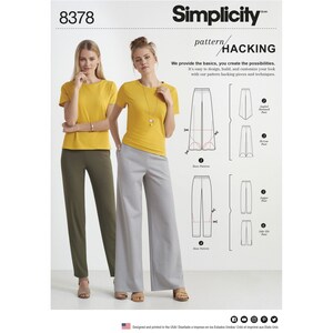 Simplicity S8378 Misses&#39; Knit Pants with Two Leg Widths and Options for Design Hacking Size XXS-XXL Uncut