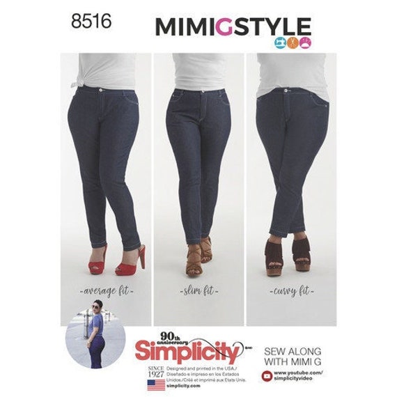Simplicity S8516 Misses' Mimi G Skinny Jeans Size 14-22 Uncut - Etsy