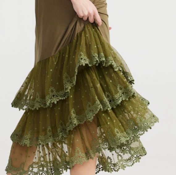 hutch corene strapless floral tulle a line midi dress Hutch 