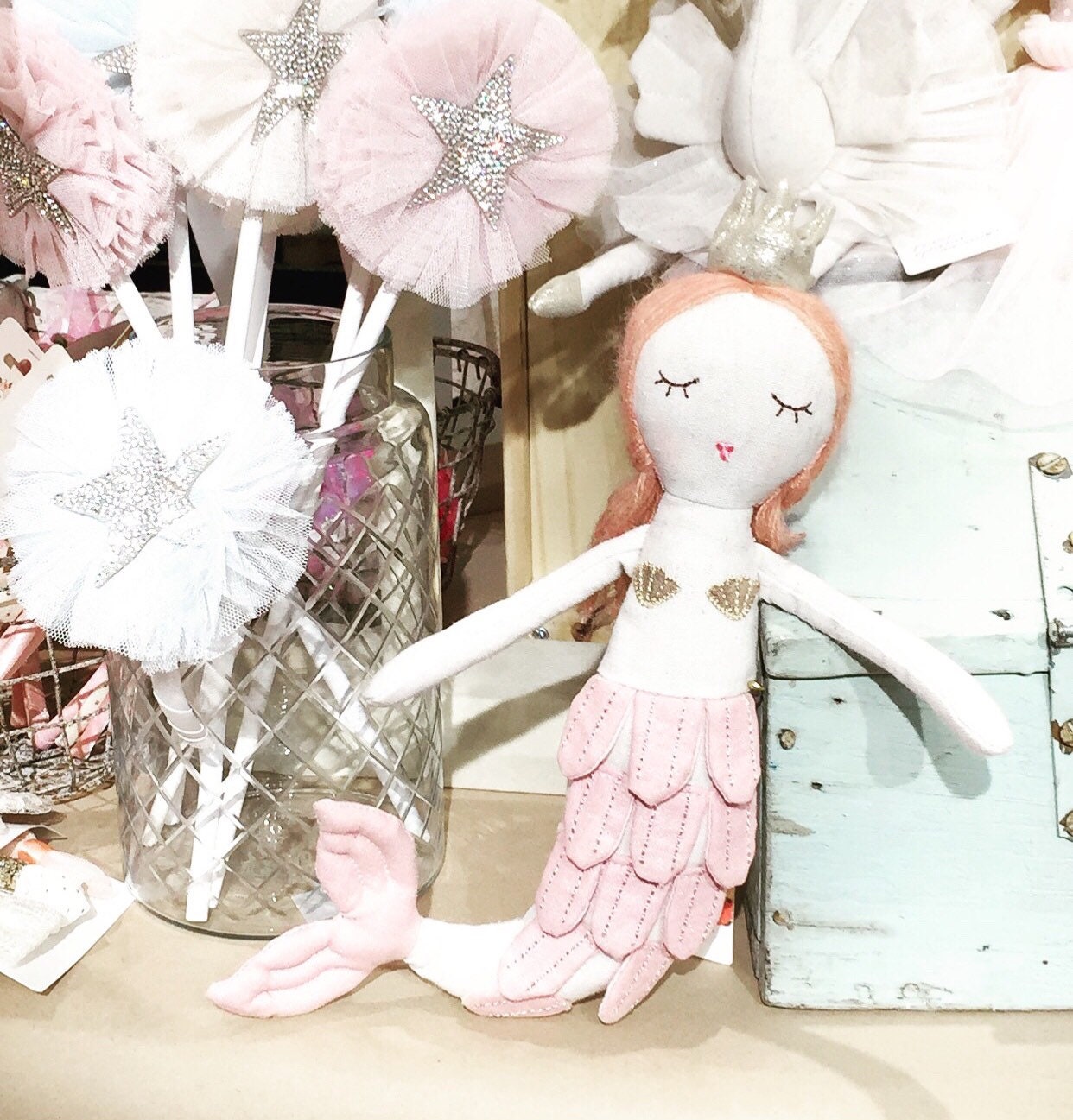 Mermaid toy . Mermaid doll .handmade toy .