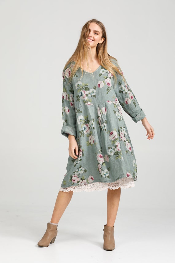Amelia Linen Dress in Sage Amelia Linen Dress in Sage