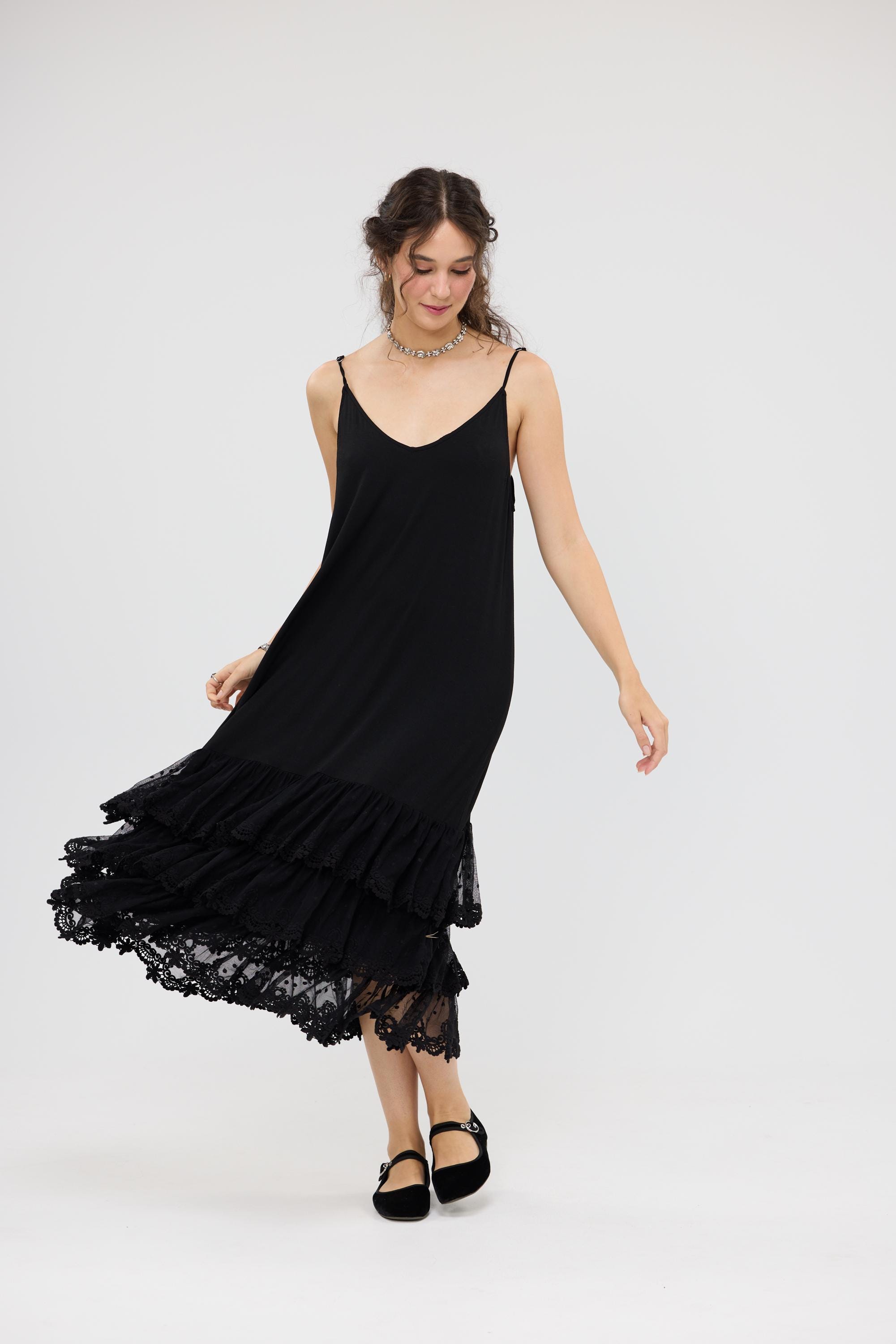 black ruffle lace dress Lace Up Long Sleeve Lace Off Shoulder, Elsie Mini Dress in Black, Size S, For GNO/Date Night