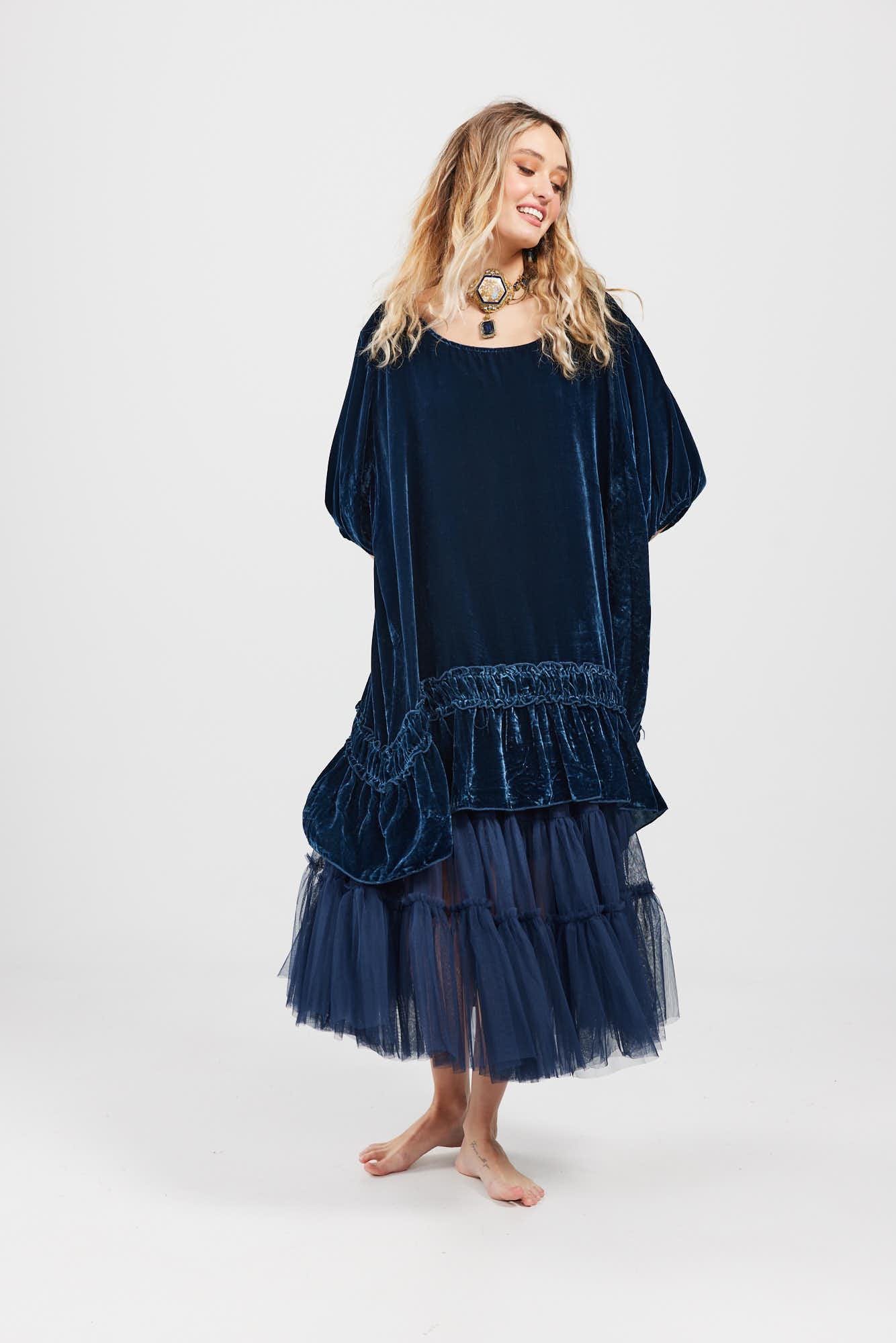 Abito in velluto Violette Luxurious, blu Un intramontabile