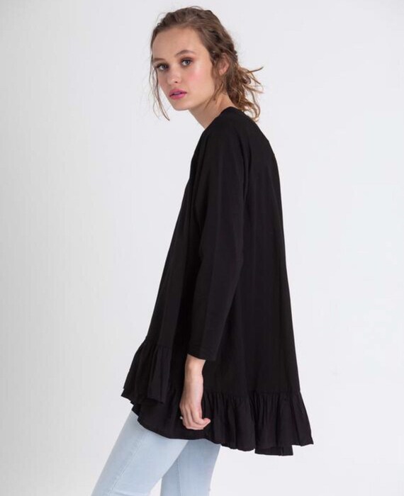 Ruffled Long Sleeve Top . Ruby Ruffle 