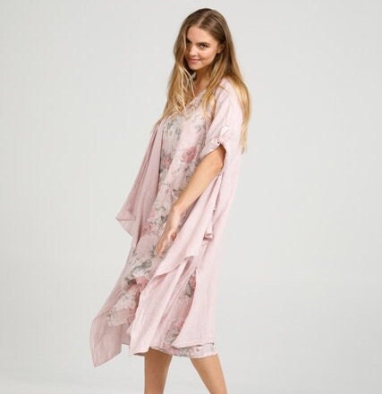 Blush Linen Duster Coat. Romantic Linen Long Coat. Long Linen Jacket. One Size Pale Pink Duster Coat. Etsy Canada
