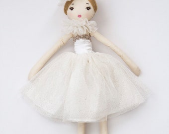 Handmade doll . Princess doll . soft doll. heirloom handmade doll. baby gift. baby shower gift.
