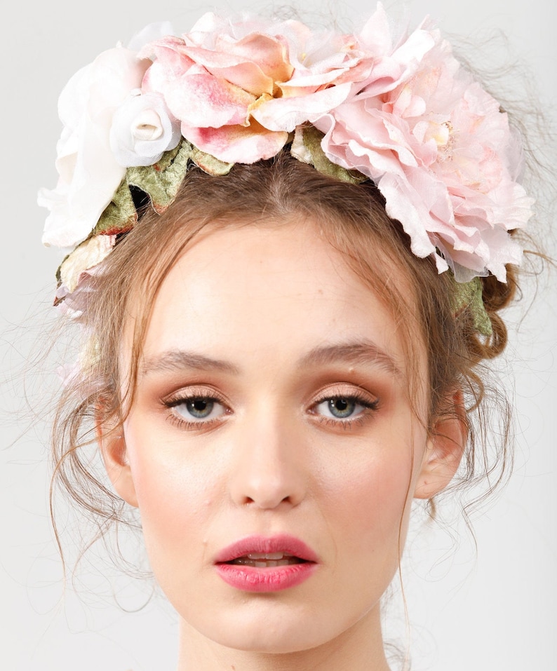 Velvet Flower Crown. Bridal Crown. Flower Headband. Vintage Etsy