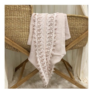 Pañal para bebé de reliquia. Manta para recibir al bebé. Pañuelo para recién nacido. Pañal para amamantar. Regalo para recién nacido. Pañal para bautizo. Pañal ruborizado