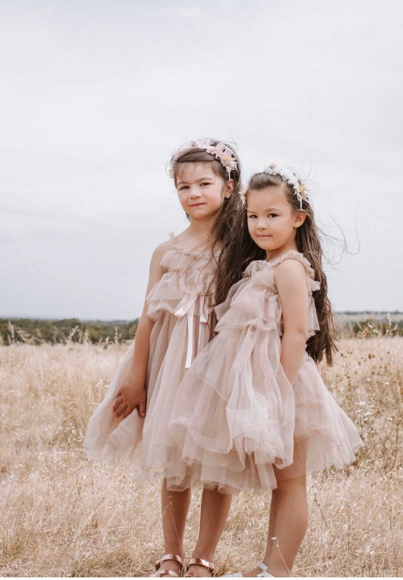 flower girl dress. tutu dress. Fairy Floss dress, Child dress, party dress, dress up clothes. baptism dresses. image 2