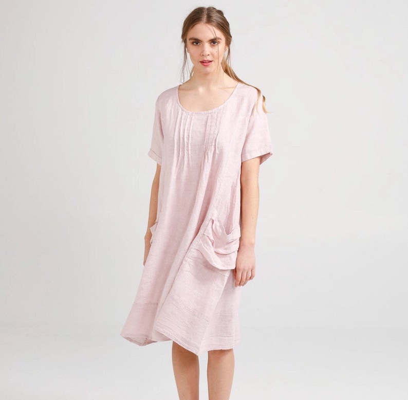 Linen Smock in Pale Pink. Linen Dress by Miss Rose Sister | Etsy Australia