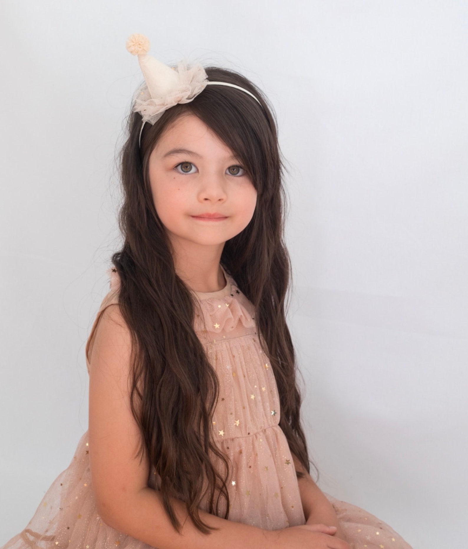 Party Hat Headband . First Birthday Headband . Tulle and Stars Etsy