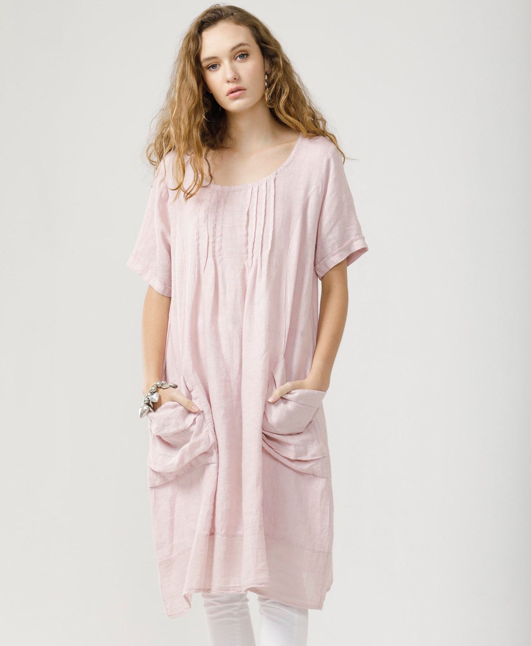 Linen Smock in Pale Pink. Linen Dress by Miss Rose Sister - Etsy Australia