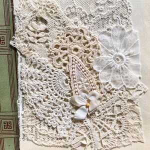 Antique Lace pack. One of a kind antique lace collection. tea coloured antique lace collection for scrapbookers and sewers.