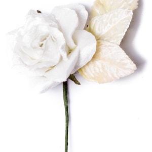 Vintage white velvet rose . Velvet rose for millinery and craft projects