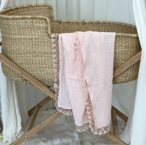 Baby Swaddle Cotton and Lace Baby Blanket Baby Swaddle Christening Gift Baby Shower Gift. Baby Receiving Blanket Etsy Ireland