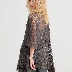 Grey Lace Jacket Etsy