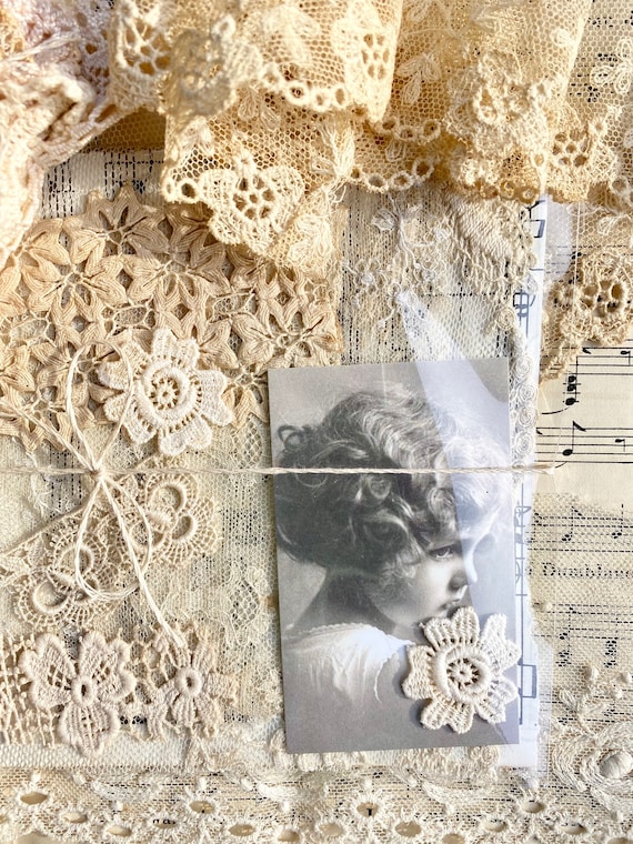 Antique Lace Pieces for Junk Journals, Snippets, Jewelry and Card