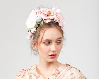 velvet flower crown. bridal crown. flower headband. vintage millinery . Velvet flowers . flower girl crown. bridesmaid hair accessory.