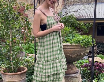 Light green plaid dress discount