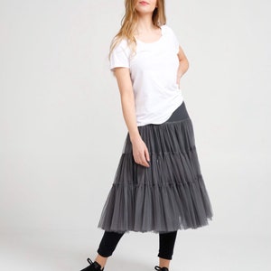 Tulle tutu skirt . Womans tulle tutu skirt . Grey tulle skirt . image 3