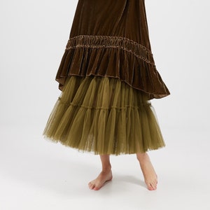 Ariette tulle tutu skirt in Moss.  Moss Green tutu skirt. Romantic tulle skirt