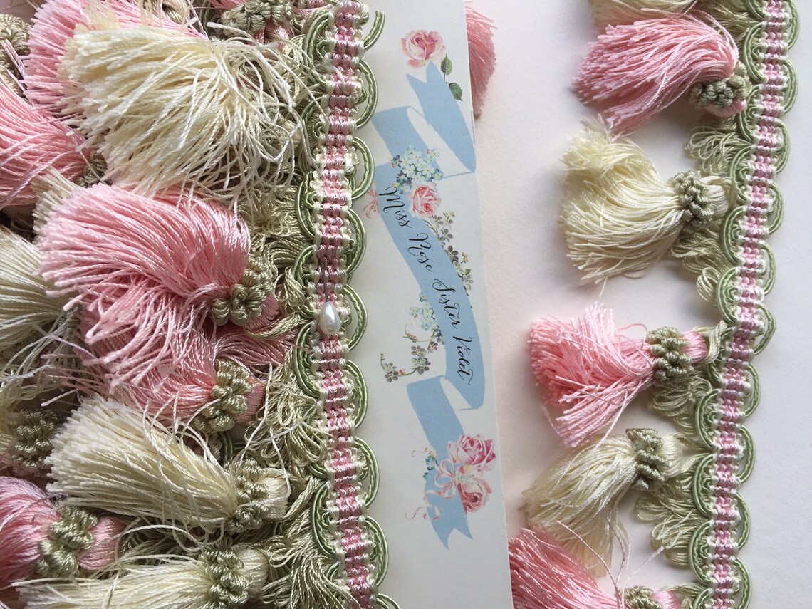 Pastel Tassel Trim. Pastel Pink and Mint Green Tassel Edging Etsy