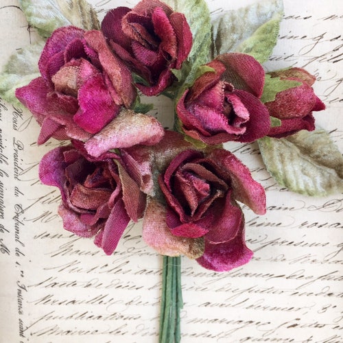 Velvet Flowers . Millinery Flower Posy. Millinery Flowers. Etsy
