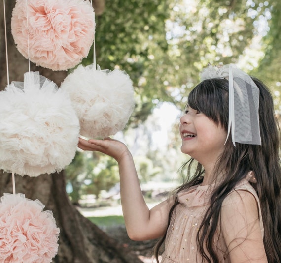 Large Pom Pom Balls. Tulle Pom Poms. Childrens Room Decor . - Etsy