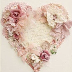 Heart canvas . embellished heart canvas. hanging wall heart canvas by Miss Rose Sister Violet. image 1