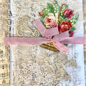 Exquisite antique lace collection for use in collage, mixed media, scrapbooking, and slow stitching. journalling and all crafts and sewing