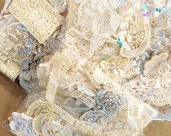 lace and sequin embellishment pack . wedding lace embellishment pack.