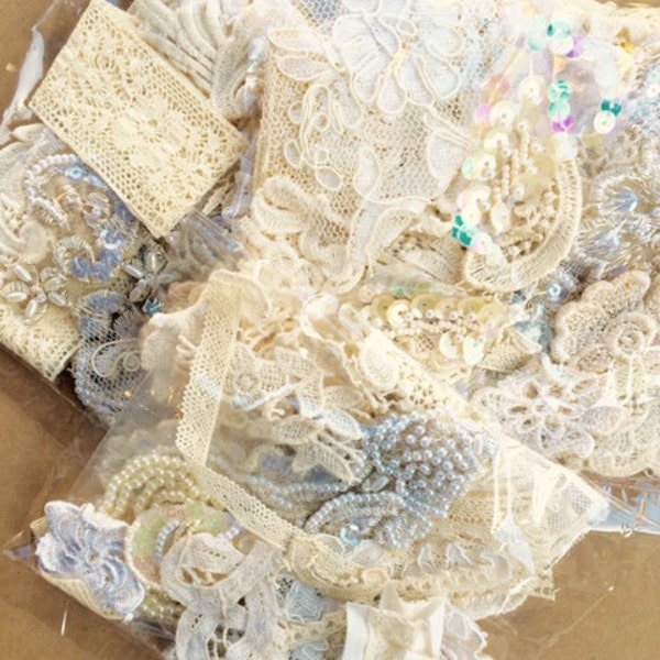 lace and sequin embellishment pack . wedding lace embellishment pack.