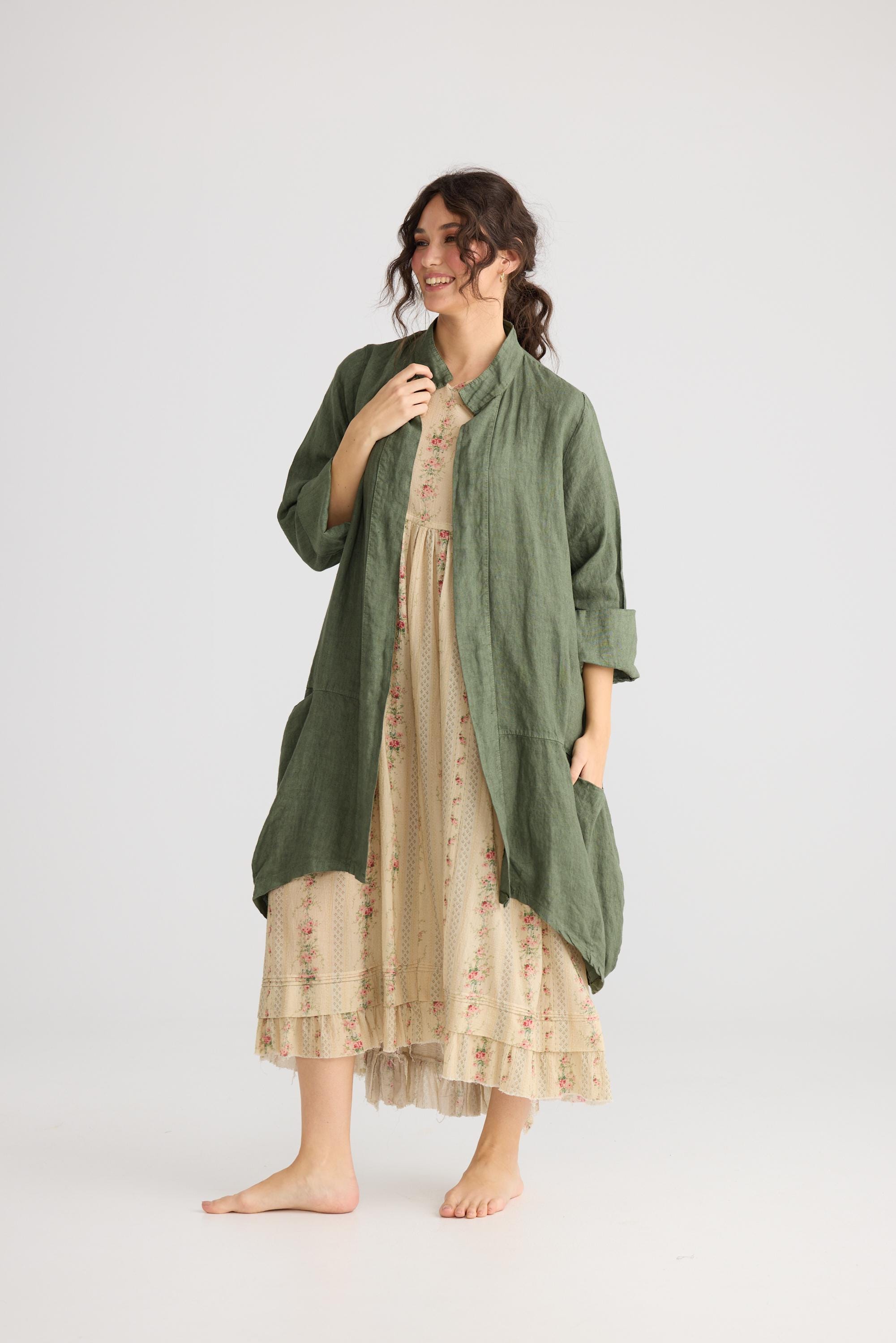ジャケット・アウター eaphi LINEN LIKE OVER JACKET Annie Ruffle Linen Jacket – Gorsuch