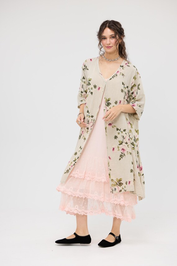 line and dot strapless dress DELIA DRESS