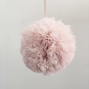 tulle pom poms, medium. pom poms for nursery decor. wedding decor. baby shower pom poms. Party Pom poms