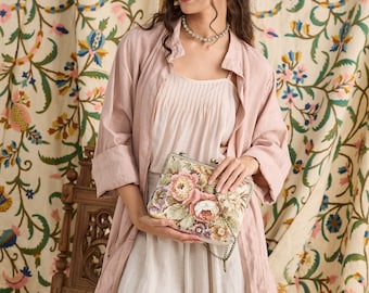 Nightingale Linen Purse | Rose Bouquet Nightingale Linen Purse | Rose Bouquet