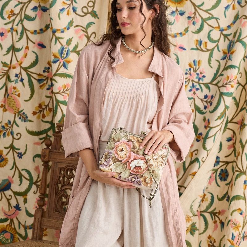 Black Floral Shoulder Bag