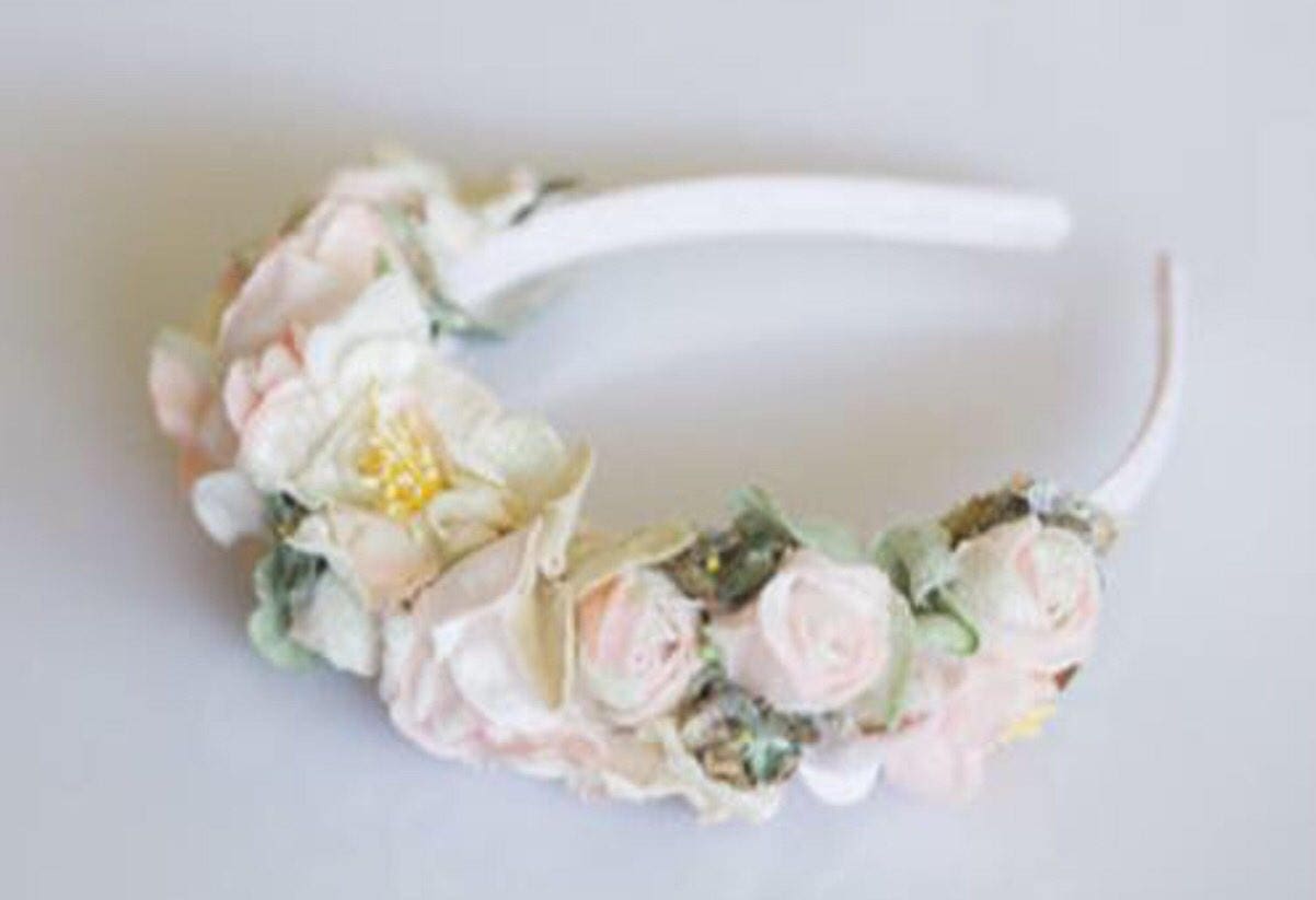 Velvet Flower Crown. Flowergirl Flower Crown. Wedding Flower  display picture 1