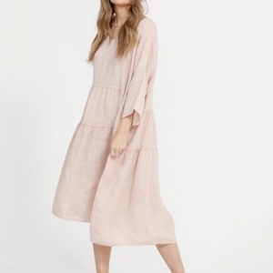 strapless open back dress The Campbell Pretty in Pink Block Print Floral Dress – Liza Byrd main image 1