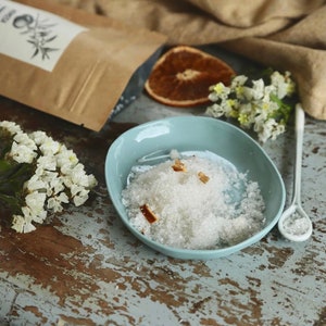 Geranium, Orange & cacoa Bath soak. Luxurious bath salts