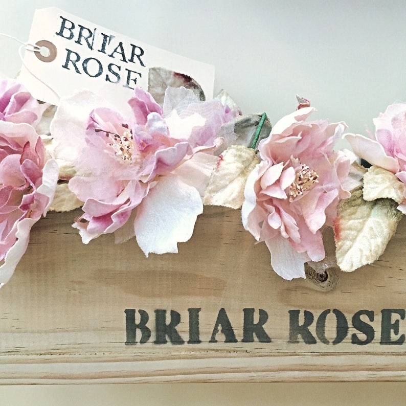 Millinery flower Vintage flower Millinery supplies velvet flower Velvet briar rose Flower crown